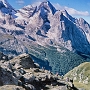 Looking towards the Marmolada from just below the Padon Ridge.